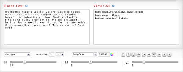 CSS Type Set